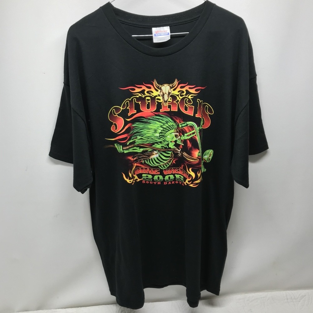 Vintage Sturgis Motorcycle Rally 2005 Black T Shirt XL Biker Harley Davidson VTG